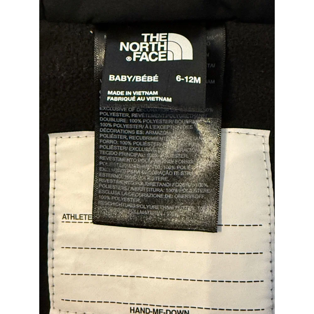 The North Face DryVent Black Hooded Full Zip Snowsuit 6-12M Unisex Baby Snow Ski